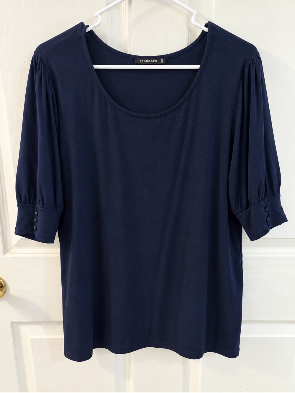 Staccato Navy Scoop Neck Womens Top 2XL